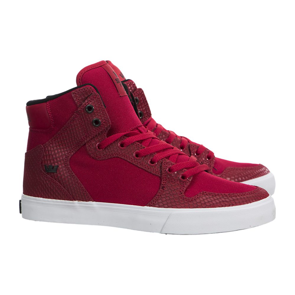 Baskets Montantes Supra Vaider Rouge Red/Snake-White Homme | VBY-02857140